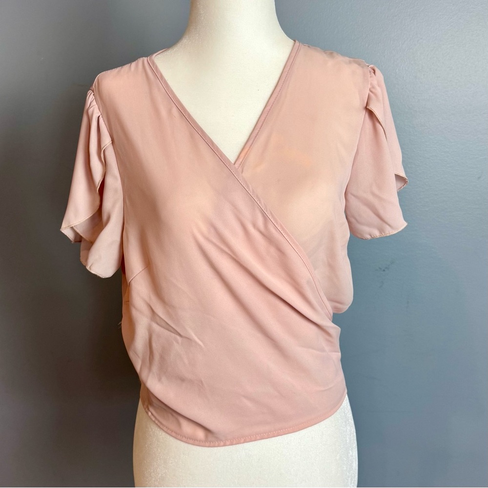 Elegant Pink Wrap Top